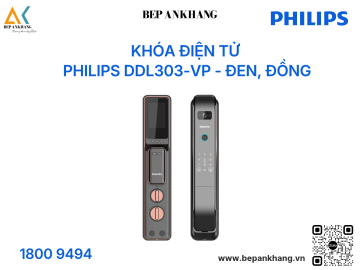 Khóa điện tử Philips DDL303-VP - Đen, Đồng
